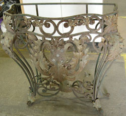 Wrought Iron Console Table Before Restoration